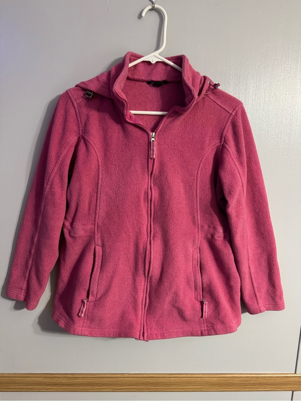 Lands' End Girls' Pink Zip Fleece Jacket Size 10